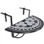 vidaXL Table de Balcon Suspendue Demi-Circulaire Table de Jardin Terrasse