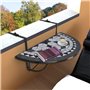 vidaXL Table de Balcon Suspendue Demi-Circulaire Table de Jardin Terrasse