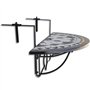vidaXL Table de Balcon Suspendue Demi-Circulaire Table de Jardin Terrasse
