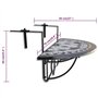 vidaXL Table de Balcon Suspendue Demi-Circulaire Table de Jardin Terrasse