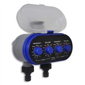 vidaXL Minuterie d'Arrosage Automatique Electronique de Jardin Double Sortie