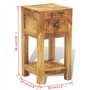 vidaXL Table d'appoint 1 tiroir en Bois Massif