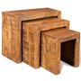 vidaXL Set de 3 Tables gigognes en manguier recyclé Style Antique