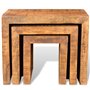 vidaXL Set de 3 Tables gigognes en manguier recyclé Style Antique