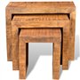vidaXL Set de 3 Tables gigognes en manguier recyclé Style Antique