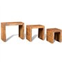 vidaXL Set de 3 Tables gigognes en manguier recyclé Style Antique