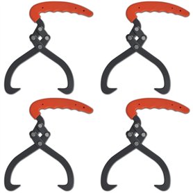 vidaXL 4X Crochet de Levage Pince à Bois Fourche-Pince à Bûches de Cheminée