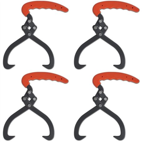 vidaXL 4X Crochet de Levage Pince à Bois Fourche-Pince à Bûches de Cheminée