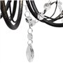 vidaXL Lustre Métal Noir Style Art Nouveau Perles Crystal 3 Ampoules E14 Lampe