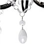 vidaXL Lustre Métal Noir Style Art Nouveau Perles Crystal 3 Ampoules E14 Lampe