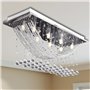 vidaXL Plafonnier avec perles en verre cristal Étincelant Blanc 8 x G9 29 cm