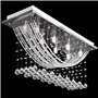 vidaXL Plafonnier avec perles en verre cristal Étincelant Blanc 8 x G9 29 cm