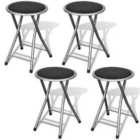 vidaXL Tabourets de Pliables Lot de 4 Similicuir
