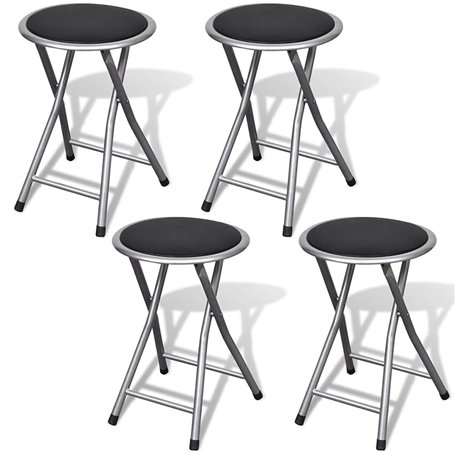 vidaXL Tabourets de Pliables Lot de 4 Similicuir