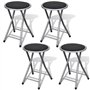 vidaXL Tabourets de Pliables Lot de 4 Similicuir