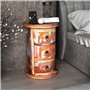 vidaXL Armoire Ronde en Bois Solide recyclé avec 3 tiroirs Armoire de Rangement