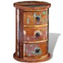 vidaXL Armoire Ronde en Bois Solide recyclé avec 3 tiroirs Armoire de Rangement