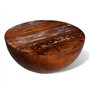 vidaXL Table Basse Forme de Bol avec Base en Acier Bois Recyclé Meuble Salon