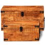 vidaXL 2 coffres de stockage bois brut de manguier Banc Meuble de rangement