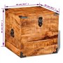 vidaXL Coffre carré en Bois Brut de manguier Banc Banquette Meuble de Rangement