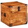 vidaXL Coffre carré en Bois Brut de manguier Banc Banquette Meuble de Rangement