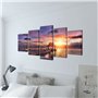 vidaXL Set de toiles murales imprimées Plage avec pavillon 200 x 100 cm