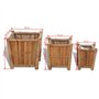 vidaXL Lits Surélevés en Bambou avec Doublure en Nylon 3 pcs Jardinière Jardin