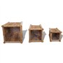 vidaXL Lits Surélevés en Bambou avec Doublure en Nylon 3 pcs Jardinière Jardin