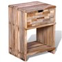 vidaXL Table de Chevet avec Tiroir Teck Recyclé Table de Nuit Meuble Chambre