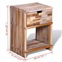 vidaXL Table de Chevet avec Tiroir Teck Recyclé Table de Nuit Meuble Chambre