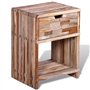 vidaXL Table de Chevet avec Tiroir Teck Recyclé Table de Nuit Meuble Chambre