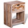 vidaXL Table de Chevet avec Tiroir Teck Recyclé Table de Nuit Meuble Chambre