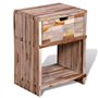 vidaXL Table de Chevet avec Tiroir Teck Recyclé Table de Nuit Meuble Chambre