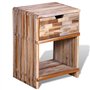 vidaXL Table de Chevet avec Tiroir Teck Recyclé Table de Nuit Meuble Chambre