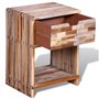 vidaXL Table de Chevet avec Tiroir Teck Recyclé Table de Nuit Meuble Chambre