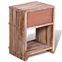 vidaXL Table de Chevet avec Tiroir Teck Recyclé Table de Nuit Meuble Chambre