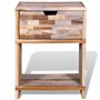 vidaXL Table de Chevet avec Tiroir Teck Recyclé Table de Nuit Meuble Chambre