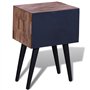 vidaXL Table de Chevet avec 2 Tiroirs Bois de Teck Recyclé Table de Nuit