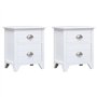vidaXL Ensemble de 2 Tables de Chevet Meubles pour téléphone à 2 tiroirs Blancs