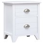 vidaXL Ensemble de 2 Tables de Chevet Meubles pour téléphone à 2 tiroirs Blancs