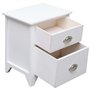 vidaXL Ensemble de 2 Tables de Chevet Meubles pour téléphone à 2 tiroirs Blancs