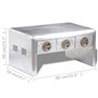 vidaXL Table Basse Table de Chevet Nuit Aviateur en Aluminium 3 tiroirs Vintage