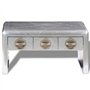 vidaXL Table Basse Table de Chevet Nuit Aviateur en Aluminium 3 tiroirs Vintage