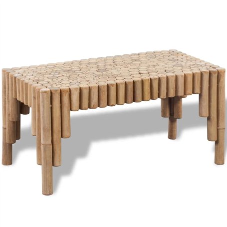 vidaXL Table Basse en Bambou Table de Salon résistante Meuble Mobilier de Salon