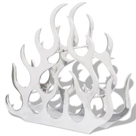 vidaXL Casier à vin Porte-Bouteilles Aluminium 11 Bouteilles avec Table Argent