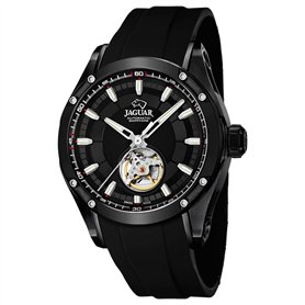 JAGUAR Montre modèle J813 / 1 de la Collection AUTOMATICO, boîtier 45 mm avec Bracelet Caoutchouc Noir pour Homme J813/1