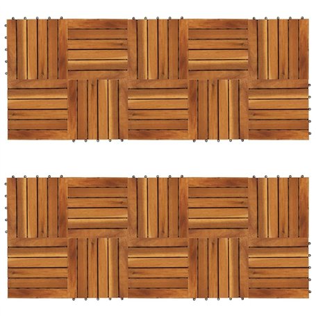 vidaXL Tuiles de Terrasse Modèle Vertical 20 pcs, Dalles de Terrasse, Revêtements de Sol, Carreaux de Plancher Jardin Extérieur,