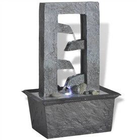 vidaXL Fontaine d'Intérieur avec Lumière LED Poly-résine Décoration Salon