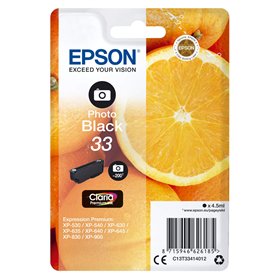 Epson 33 Orange Noir photo, Cartouche d'encre d'origine, XP-530 XP-540 XP-630 XP-635 XP-640 XP-645 XP-830 XP-900 XP-7101