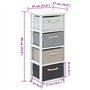 vidaXL Armoire de Rangement 4 tiroirs Bois Armoire latérale Table de Chevet Nuit